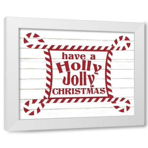 Holly Jolly Christmas White Modern Wood Framed Art Print by Allen, Kimberly