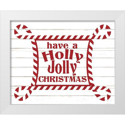 Holly Jolly Christmas White Modern Wood Framed Art Print by Allen, Kimberly