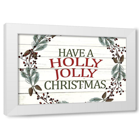 Holly Jolly White Modern Wood Framed Art Print by Allen, Kimberly