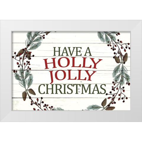 Holly Jolly White Modern Wood Framed Art Print by Allen, Kimberly