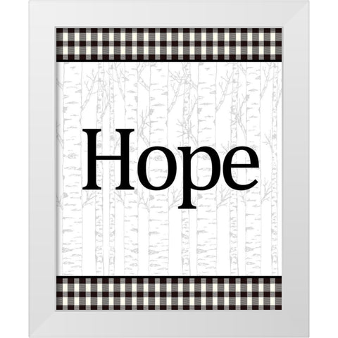 Joy Peace Hope 3 White Modern Wood Framed Art Print by Allen, Kimberly