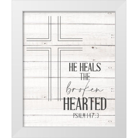 The Broken Hearted White Modern Wood Framed Art Print by Allen, Kimberly