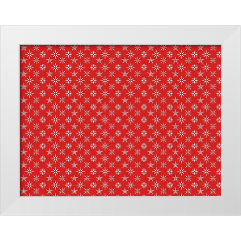 Red Snowflakes White Modern Wood Framed Art Print by Allen, Kimberly
