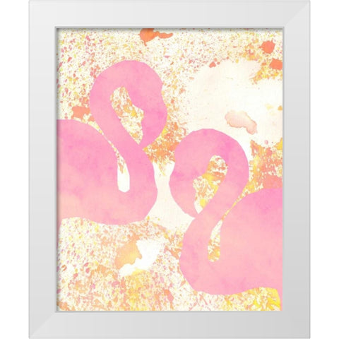 Pink Flamingos 2 White Modern Wood Framed Art Print by Allen, Kimberly