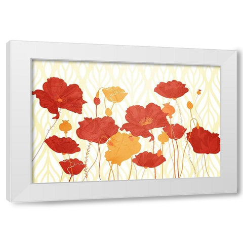 Spring Poppies White Modern Wood Framed Art Print by Allen, Kimberly