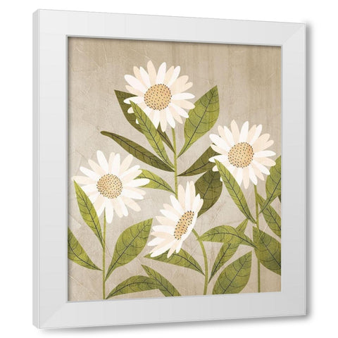 Daisies 1 White Modern Wood Framed Art Print by Allen, Kimberly