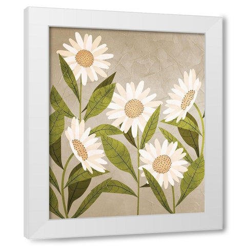 Daisies 2 White Modern Wood Framed Art Print by Allen, Kimberly