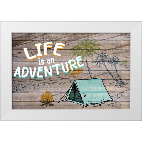 Life Camping Adventure White Modern Wood Framed Art Print by Allen, Kimberly