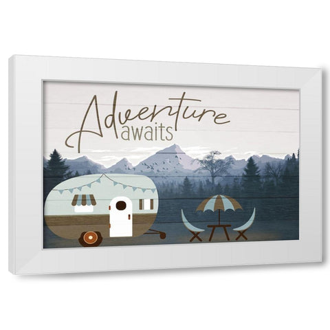 Roam Adventure Blue White Modern Wood Framed Art Print by Allen, Kimberly