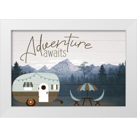Roam Adventure Blue White Modern Wood Framed Art Print by Allen, Kimberly
