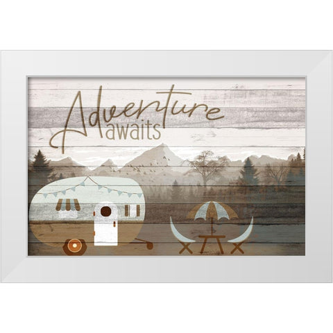 Roam Adventure Camper White Modern Wood Framed Art Print by Allen, Kimberly