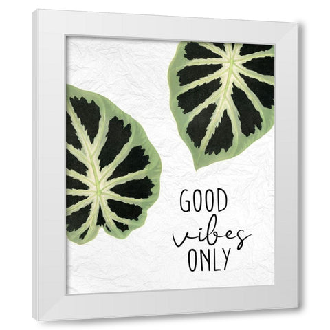 Good Vibes Leaves White Modern Wood Framed Art Print by Allen, Kimberly