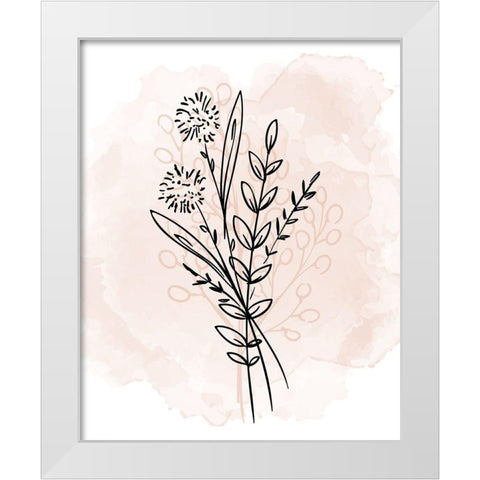Floral Sketch 1 v2 White Modern Wood Framed Art Print by Allen, Kimberly