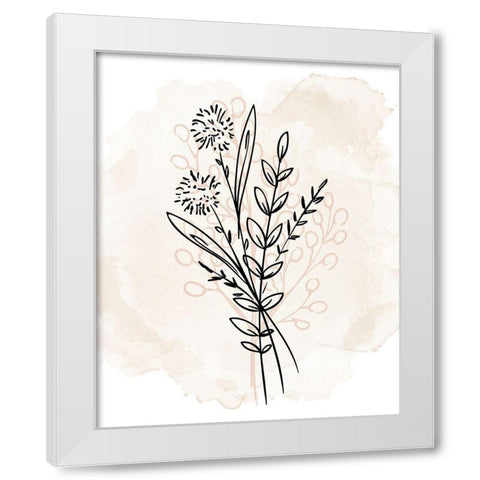 Floral Sketch 1 White Modern Wood Framed Art Print by Allen, Kimberly