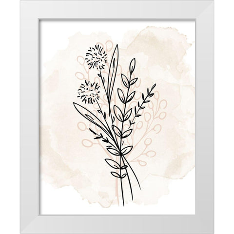 Floral Sketch 1 White Modern Wood Framed Art Print by Allen, Kimberly