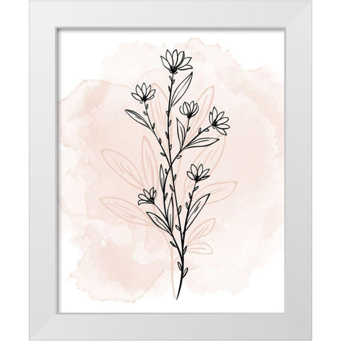 Floral Sketch 2 v2 White Modern Wood Framed Art Print by Allen, Kimberly