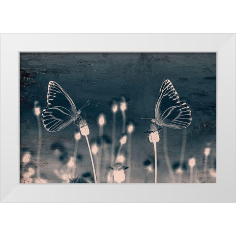 Butterfly Love White Modern Wood Framed Art Print by Allen, Kimberly