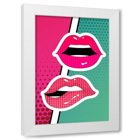 Pop Lips 2 White Modern Wood Framed Art Print by Allen, Kimberly