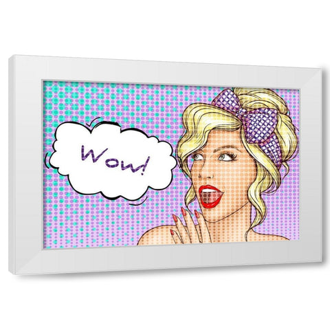 Wow 1 White Modern Wood Framed Art Print by Allen, Kimberly