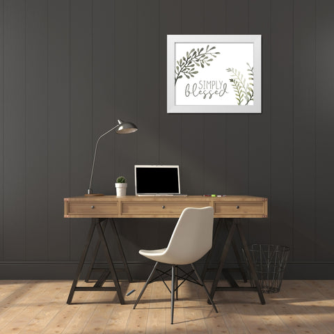 Simple Blessed Branches White Modern Wood Framed Art Print by Allen, Kimberly