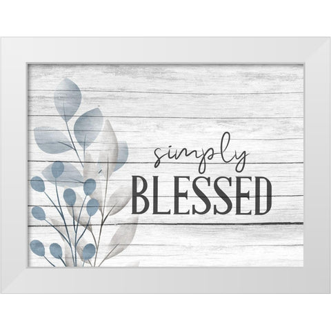 Simply Blessed Blue White Modern Wood Framed Art Print by Allen, Kimberly