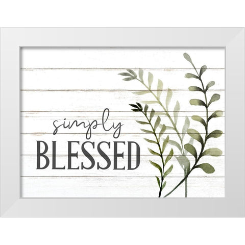 Simply Blessed Sage White Modern Wood Framed Art Print by Allen, Kimberly