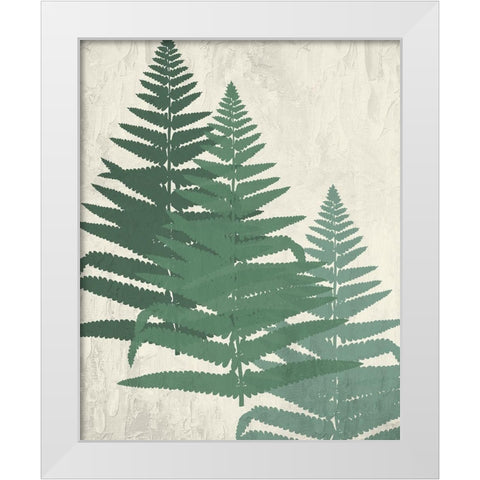 Fern 2 Greens White Modern Wood Framed Art Print by Allen, Kimberly