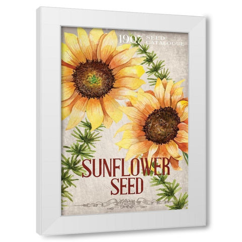 Sunflower Seeds White Modern Wood Framed Art Print by Allen, Kimberly