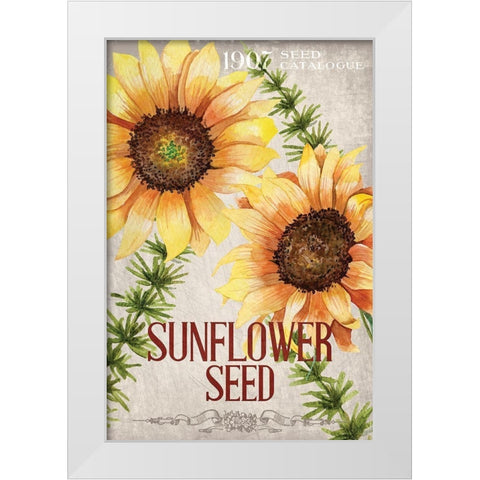 Sunflower Seeds White Modern Wood Framed Art Print by Allen, Kimberly