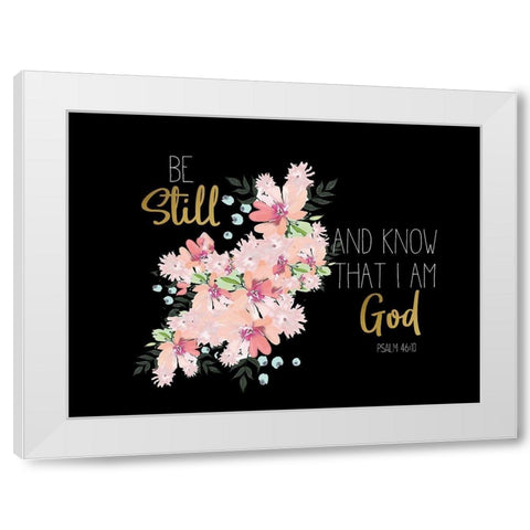 Be Still Pink White Modern Wood Framed Art Print by Allen, Kimberly