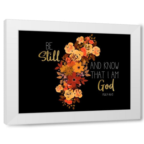 Be Still Spice floral v2 White Modern Wood Framed Art Print by Allen, Kimberly