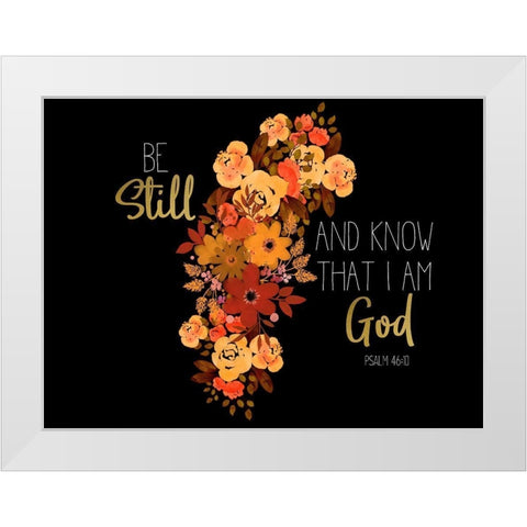 Be Still Spice floral v2 White Modern Wood Framed Art Print by Allen, Kimberly