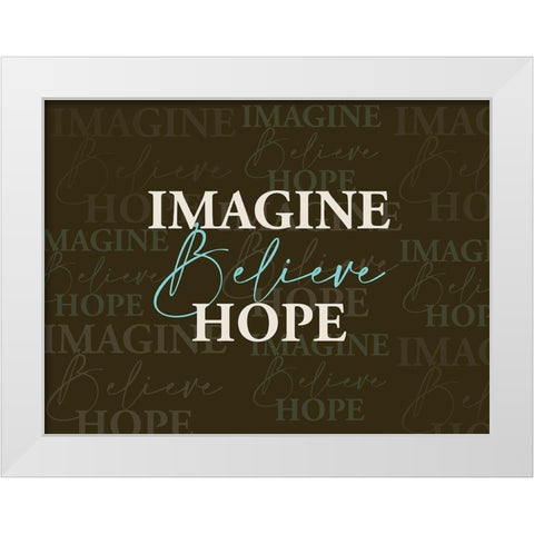 Imagine White Modern Wood Framed Art Print by Allen, Kimberly