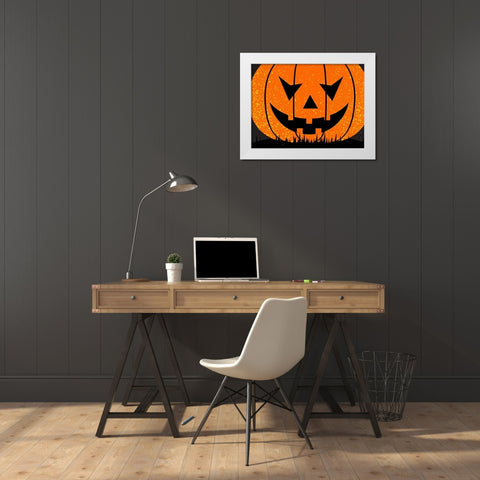 Jack O Lantern White Modern Wood Framed Art Print by Allen, Kimberly