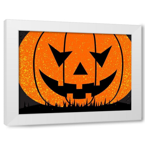 Jack O Lantern White Modern Wood Framed Art Print by Allen, Kimberly