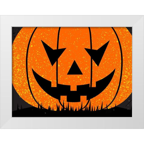 Jack O Lantern White Modern Wood Framed Art Print by Allen, Kimberly