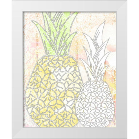 Pinneapple 1 White Modern Wood Framed Art Print by Allen, Kimberly