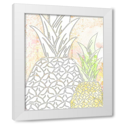 Pinneapple 2 White Modern Wood Framed Art Print by Allen, Kimberly