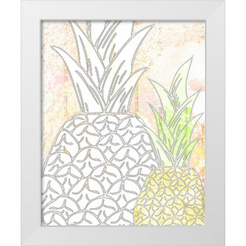 Pinneapple 2 White Modern Wood Framed Art Print by Allen, Kimberly
