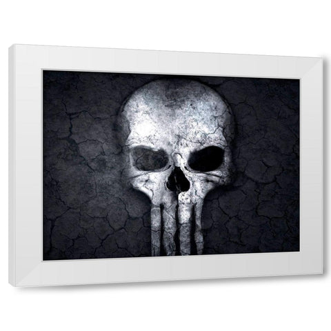Skull White Modern Wood Framed Art Print by Allen, Kimberly