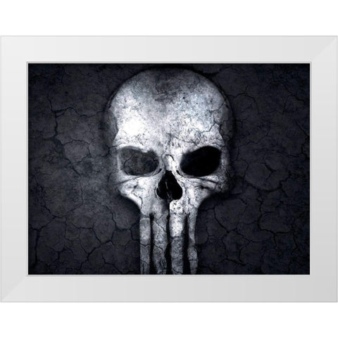Skull White Modern Wood Framed Art Print by Allen, Kimberly