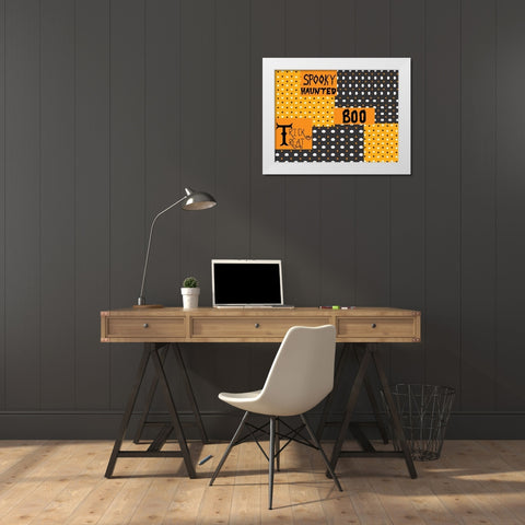 BOO White Modern Wood Framed Art Print by Allen, Kimberly