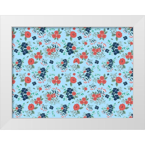 Floral Fun 2 White Modern Wood Framed Art Print by Allen, Kimberly