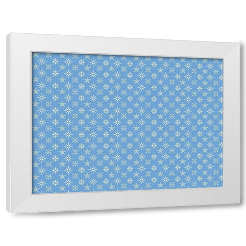 Blue Snowflakes White Modern Wood Framed Art Print by Allen, Kimberly