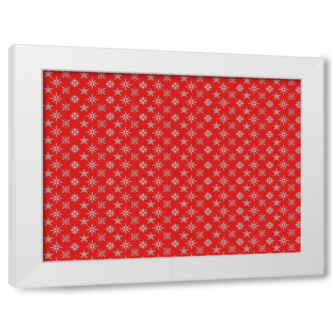 Red Snowflakes White Modern Wood Framed Art Print by Allen, Kimberly
