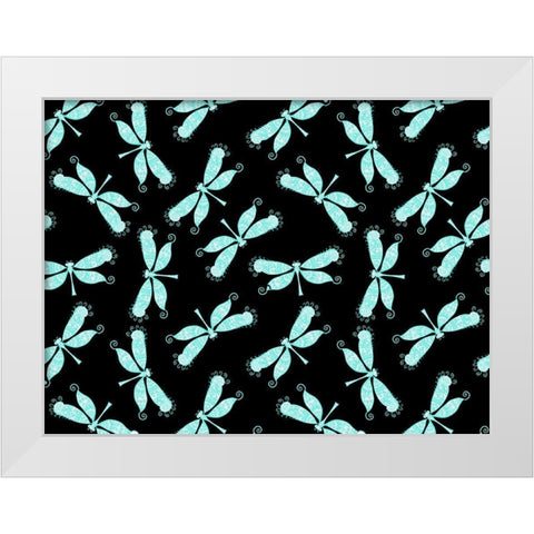 Dragonflies White Modern Wood Framed Art Print by Allen, Kimberly