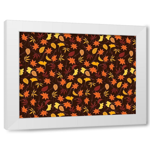 Falling leaves White Modern Wood Framed Art Print by Allen, Kimberly