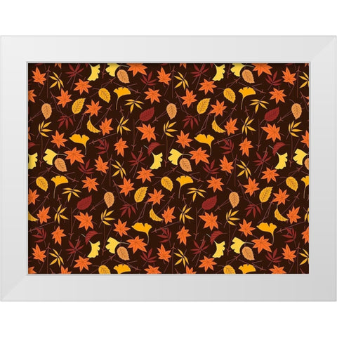 Falling leaves White Modern Wood Framed Art Print by Allen, Kimberly