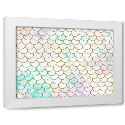 Mermaid Scales White Modern Wood Framed Art Print by Allen, Kimberly