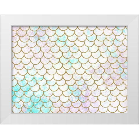 Mermaid Scales White Modern Wood Framed Art Print by Allen, Kimberly